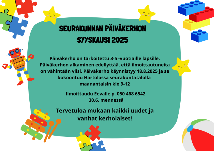 Päiväkerho päiväkerhon mainosteksti sräikkäällä pohjalla