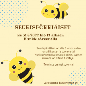 Kuvassa mehiläisiä ja mainosteksti pörriäisistä
